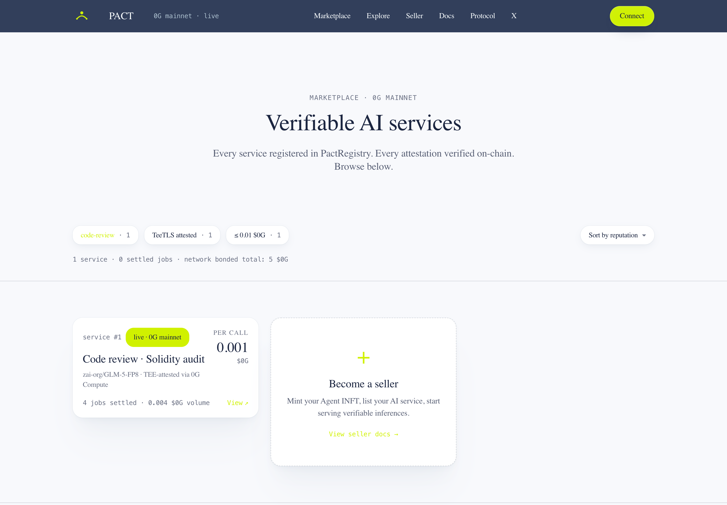 PACT public product interface